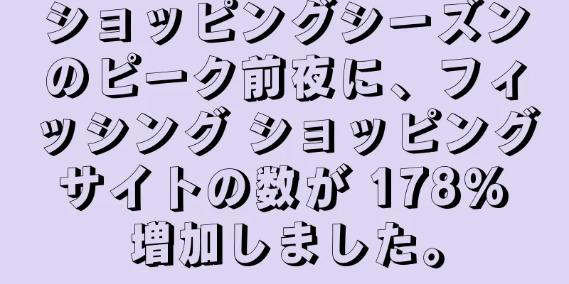 ショッピングシーズンのピーク前夜に、フィッシング ショッピング サイトの数が 178% 増加しました。
