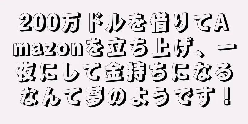 200万ドルを借りてAmazonを立ち上げ、一夜にして金持ちになるなんて夢のようです！