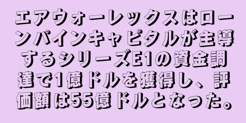 エアウォーレックスはローンパインキャピタルが主導するシリーズE1の資金調達で1億ドルを獲得し、評価額は55億ドルとなった。