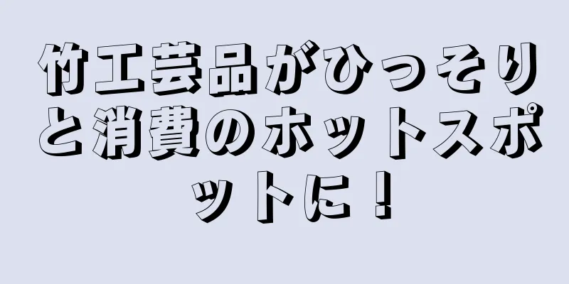 竹工芸品がひっそりと消費のホットスポットに！