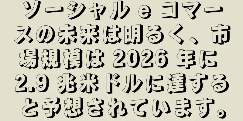 ソーシャル e コマースの未来は明るく、市場規模は 2026 年に 2.9 兆米ドルに達すると予想されています。