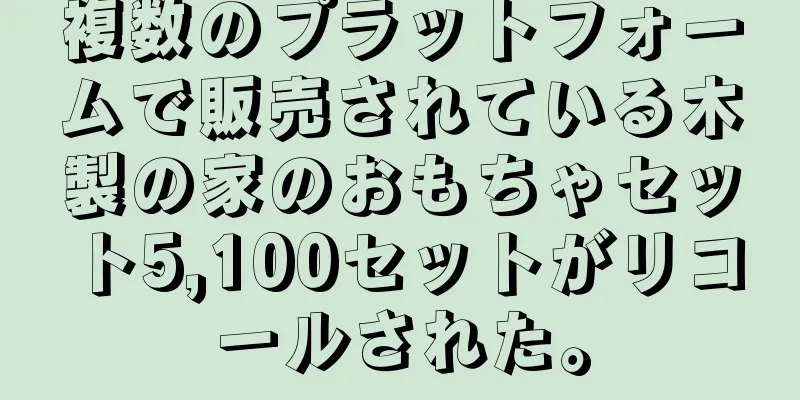 複数のプラットフォームで販売されている木製の家のおもちゃセット5,100セットがリコールされた。