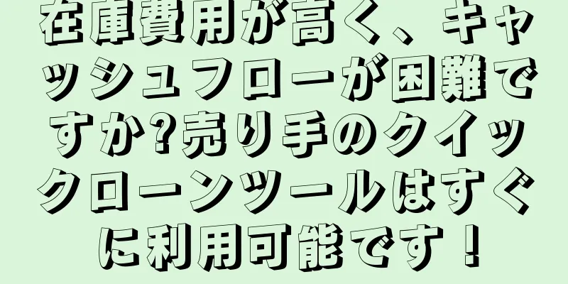 在庫費用が高く、キャッシュフローが困難ですか?売り手のクイックローンツールはすぐに利用可能です！