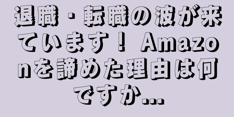 退職・転職の波が来ています！ Amazonを諦めた理由は何ですか...