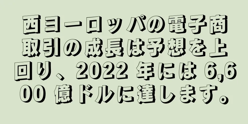 西ヨーロッパの電子商取引の成長は予想を上回り、2022 年には 6,600 億ドルに達します。