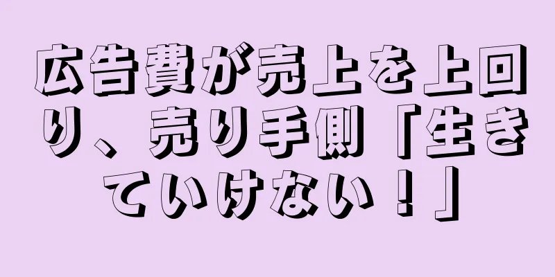 広告費が売上を上回り、売り手側「生きていけない！」