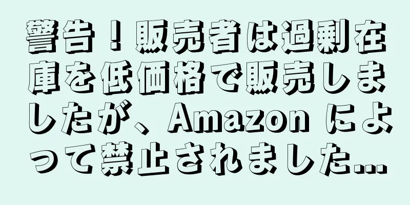警告！販売者は過剰在庫を低価格で販売しましたが、Amazon によって禁止されました...