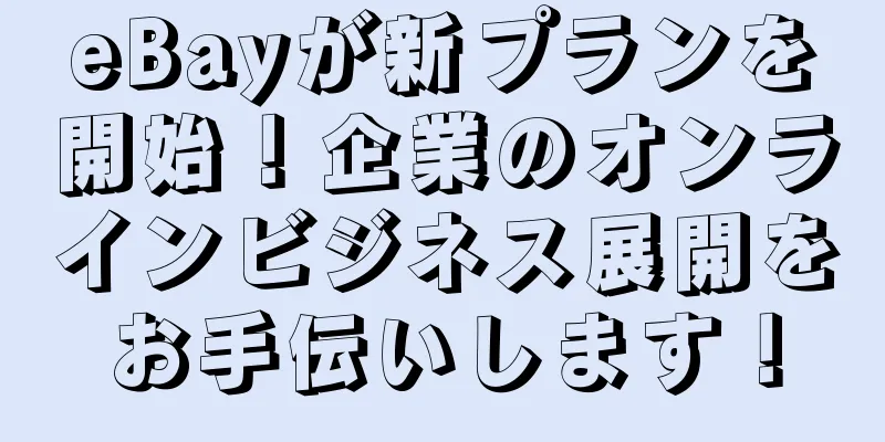 eBayが新プランを開始！企業のオンラインビジネス展開をお手伝いします！