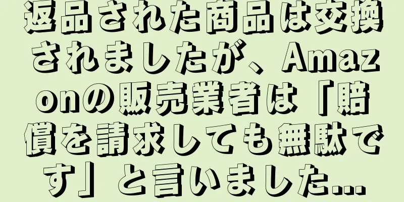 返品された商品は交換されましたが、Amazonの販売業者は「賠償を請求しても無駄です」と言いました...