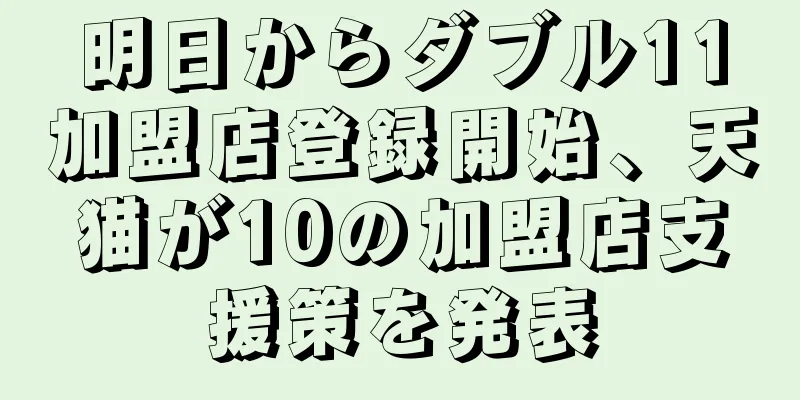 明日からダブル11加盟店登録開始、天猫が10の加盟店支援策を発表