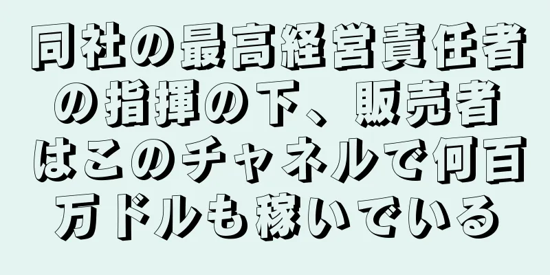 同社の最高経営責任者の指揮の下、販売者はこのチャネルで何百万ドルも稼いでいる