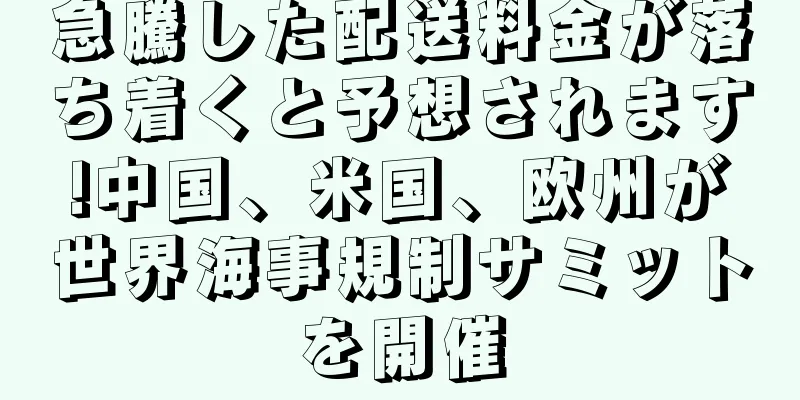 急騰した配送料金が落ち着くと予想されます!中国、米国、欧州が世界海事規制サミットを開催