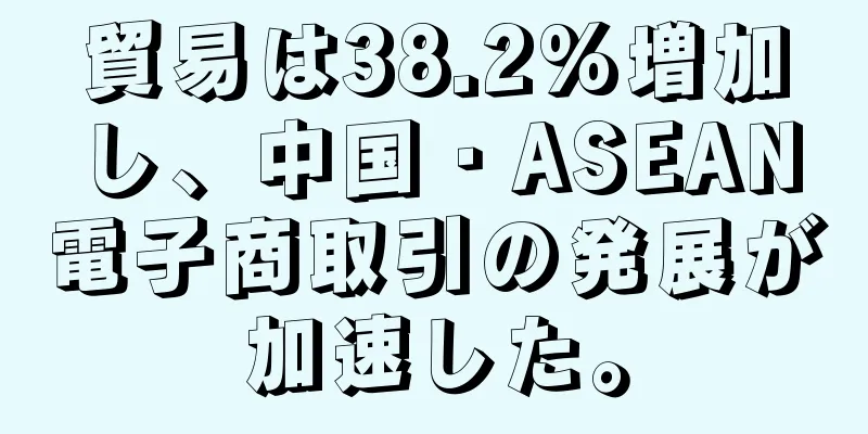 貿易は38.2%増加し、中国・ASEAN電子商取引の発展が加速した。