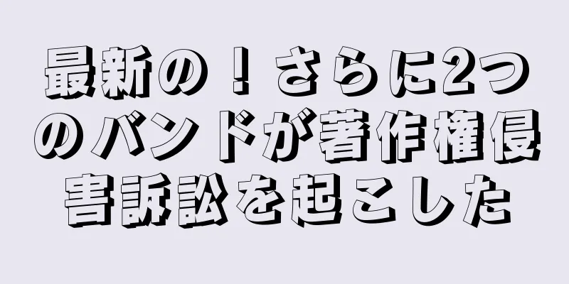 最新の！さらに2つのバンドが著作権侵害訴訟を起こした