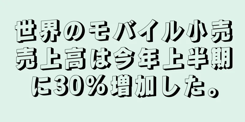 世界のモバイル小売売上高は今年上半期に30%増加した。
