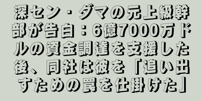 深セン・ダマの元上級幹部が告白：6億7000万ドルの資金調達を支援した後、同社は彼を「追い出すための罠を仕掛けた」