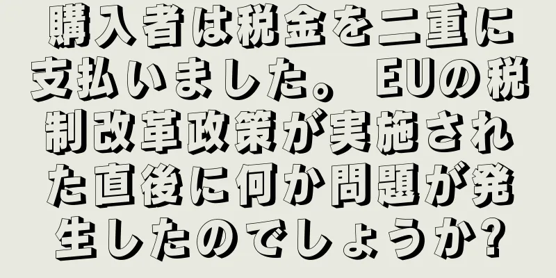 購入者は税金を二重に支払いました。 EUの税制改革政策が実施された直後に何か問題が発生したのでしょうか?