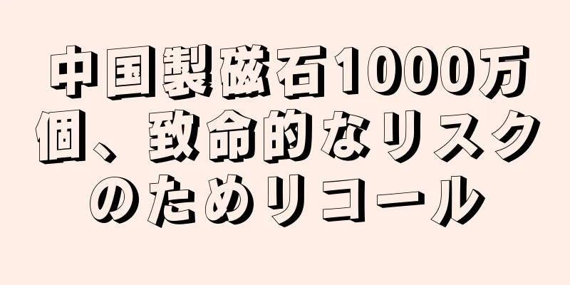 中国製磁石1000万個、致命的なリスクのためリコール