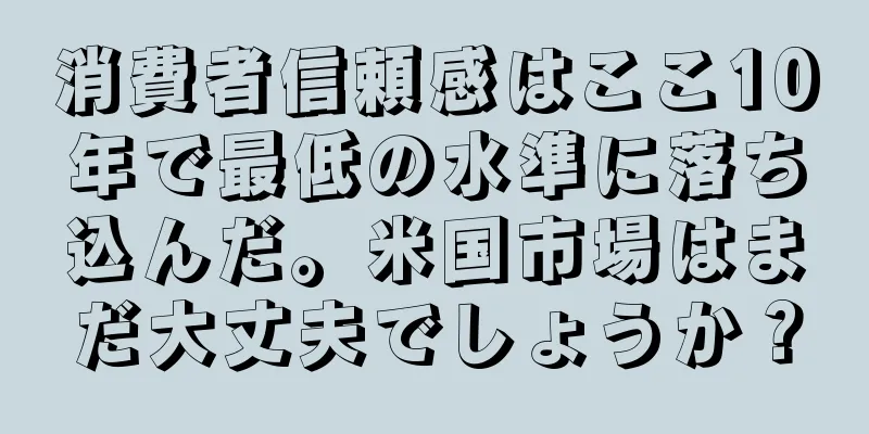 消費者信頼感はここ10年で最低の水準に落ち込んだ。米国市場はまだ大丈夫でしょうか？
