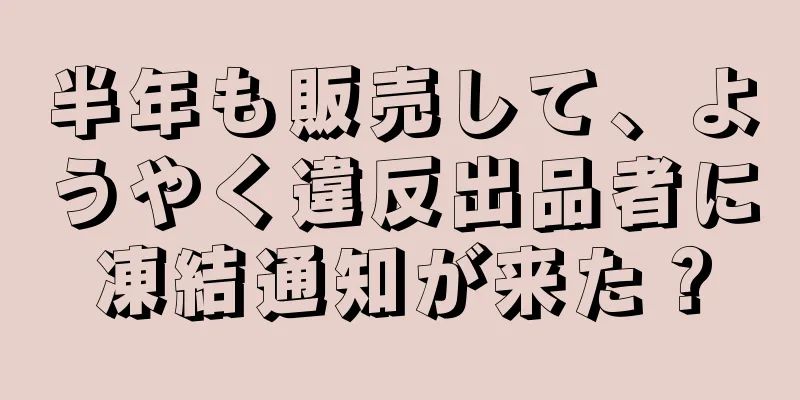 半年も販売して、ようやく違反出品者に凍結通知が来た？