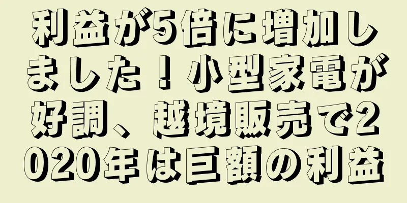 利益が5倍に増加しました！小型家電が好調、越境販売で2020年は巨額の利益
