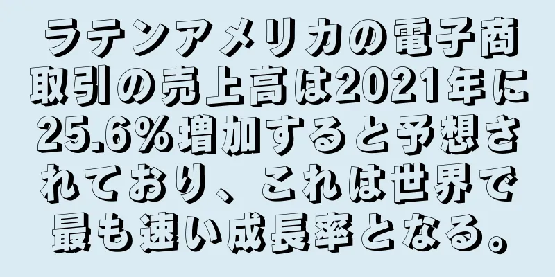 ラテンアメリカの電子商取引の売上高は2021年に25.6%増加すると予想されており、これは世界で最も速い成長率となる。