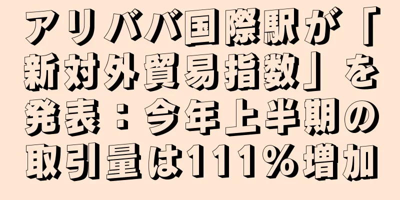 アリババ国際駅が「新対外貿易指数」を発表：今年上半期の取引量は111％増加