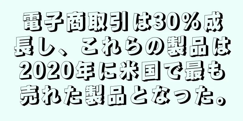 電子商取引は30％成長し、これらの製品は2020年に米国で最も売れた製品となった。