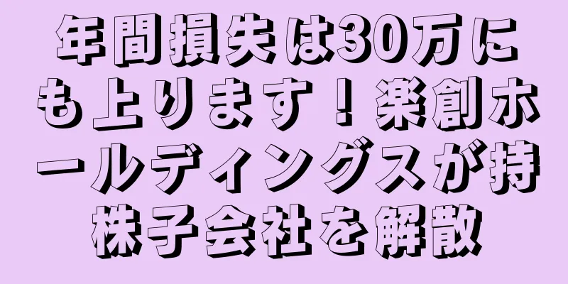 年間損失は30万にも上ります！楽創ホールディングスが持株子会社を解散