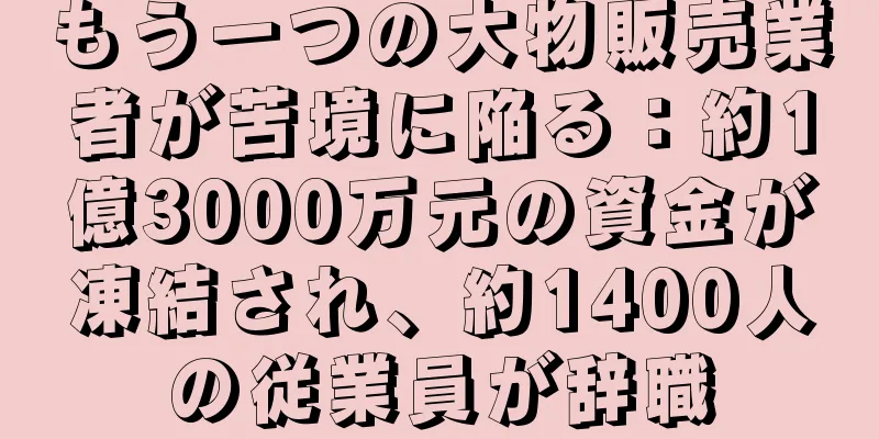 もう一つの大物販売業者が苦境に陥る：約1億3000万元の資金が凍結され、約1400人の従業員が辞職
