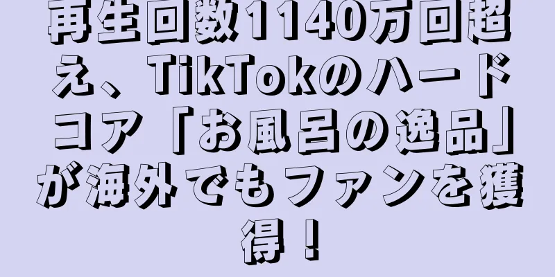 再生回数1140万回超え、TikTokのハードコア「お風呂の逸品」が海外でもファンを獲得！