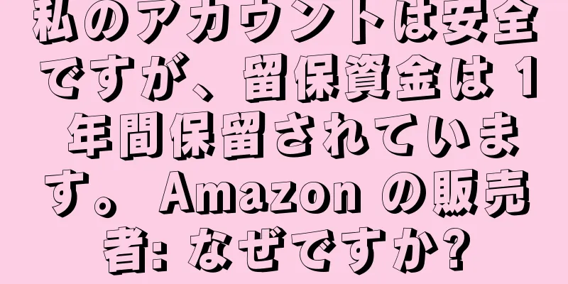 私のアカウントは安全ですが、留保資金は 1 年間保留されています。 Amazon の販売者: なぜですか?