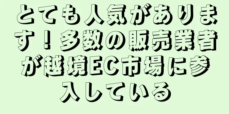 とても人気があります！多数の販売業者が越境EC市場に参入している
