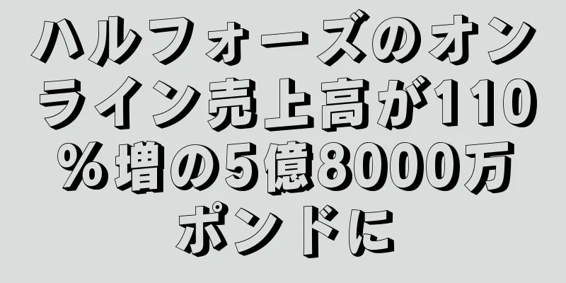 ハルフォーズのオンライン売上高が110%増の5億8000万ポンドに