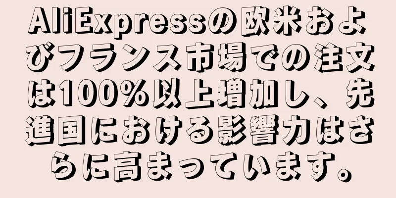 AliExpressの欧米およびフランス市場での注文は100%以上増加し、先進国における影響力はさらに高まっています。