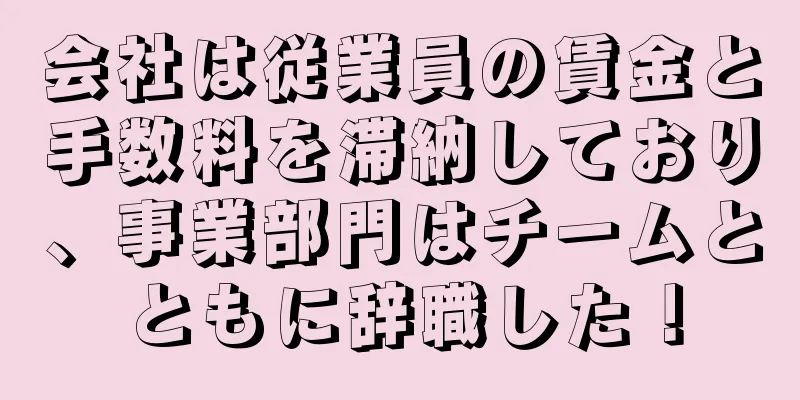 会社は従業員の賃金と手数料を滞納しており、事業部門はチームとともに辞職した！