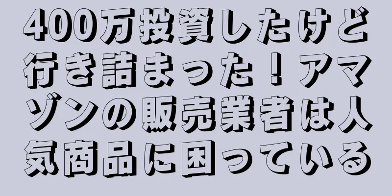 400万投資したけど行き詰まった！アマゾンの販売業者は人気商品に困っている