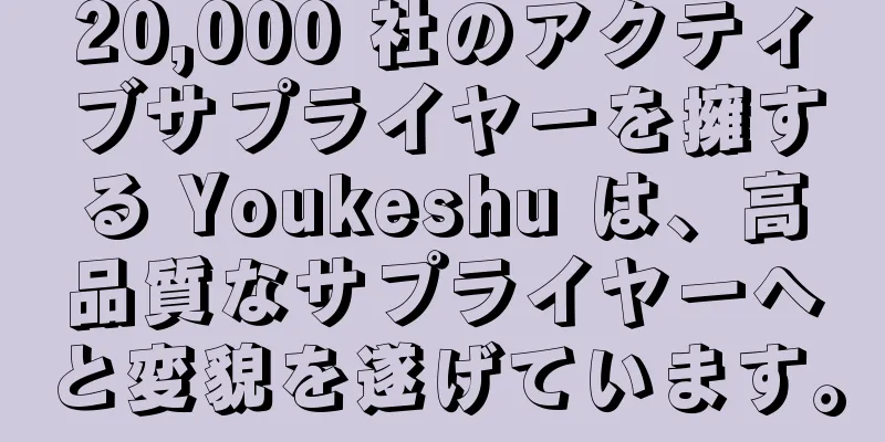20,000 社のアクティブサプライヤーを擁する Youkeshu は、高品質なサプライヤーへと変貌を遂げています。