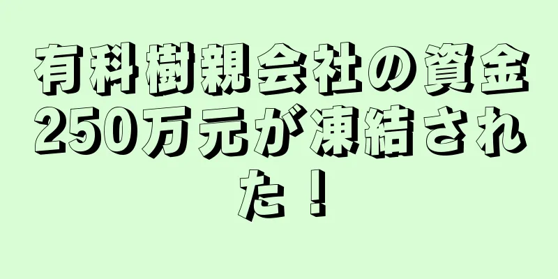 有科樹親会社の資金250万元が凍結された！