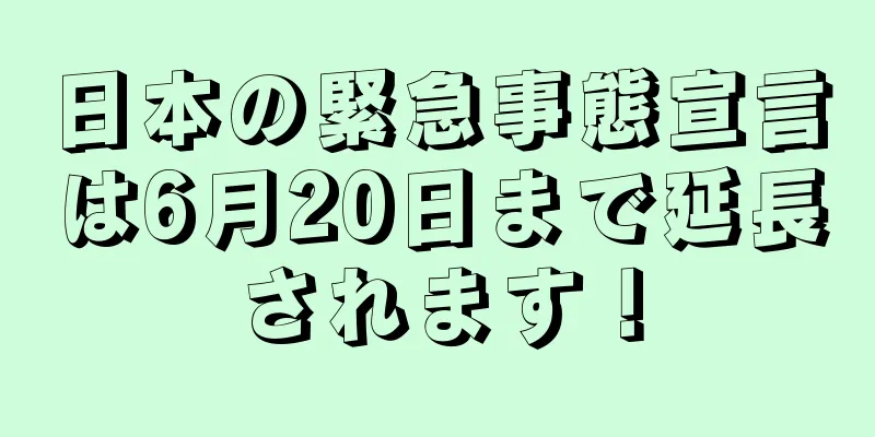 日本の緊急事態宣言は6月20日まで延長されます！