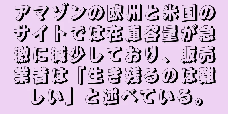 アマゾンの欧州と米国のサイトでは在庫容量が急激に減少しており、販売業者は「生き残るのは難しい」と述べている。