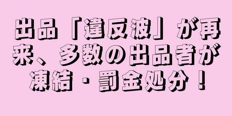 出品「違反波」が再来、多数の出品者が凍結・罰金処分！