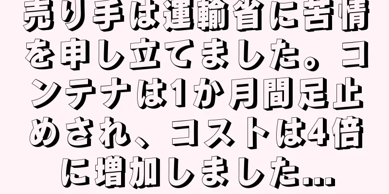売り手は運輸省に苦情を申し立てました。コンテナは1か月間足止めされ、コストは4倍に増加しました...