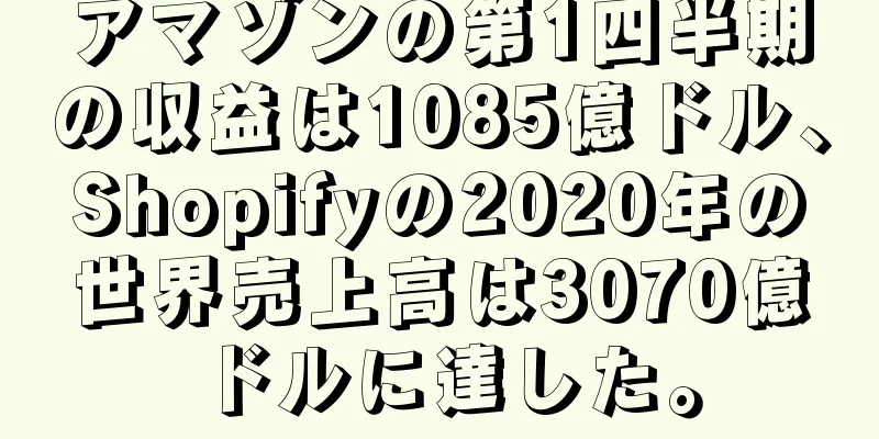 アマゾンの第1四半期の収益は1085億ドル、Shopifyの2020年の世界売上高は3070億ドルに達した。