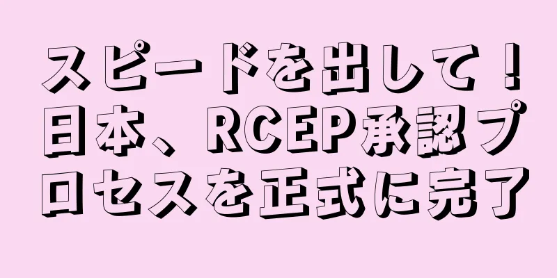 スピードを出して！日本、RCEP承認プロセスを正式に完了