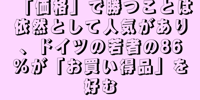 「価格」で勝つことは依然として人気があり、ドイツの若者の86％が「お買い得品」を好む