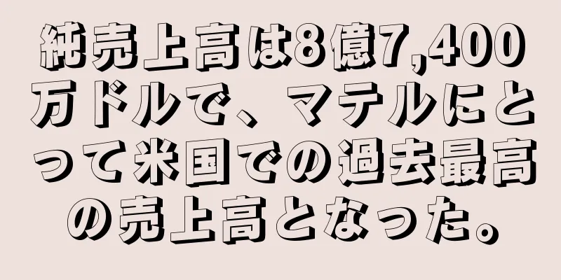 純売上高は8億7,400万ドルで、マテルにとって米国での過去最高の売上高となった。