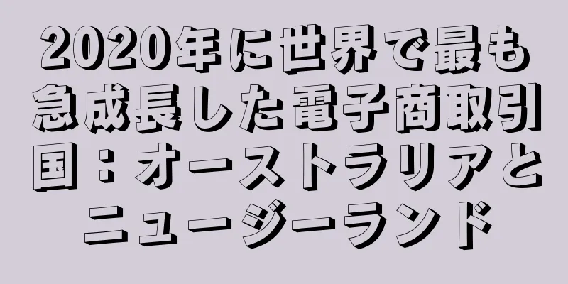 2020年に世界で最も急成長した電子商取引国：オーストラリアとニュージーランド