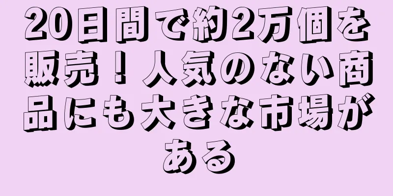 20日間で約2万個を販売！人気のない商品にも大きな市場がある
