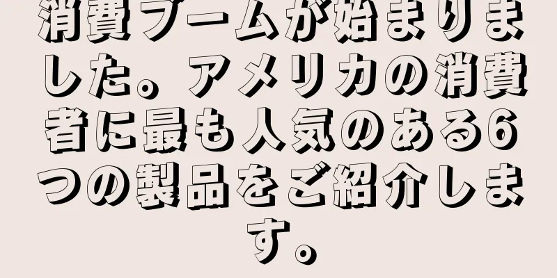消費ブームが始まりました。アメリカの消費者に最も人気のある6つの製品をご紹介します。